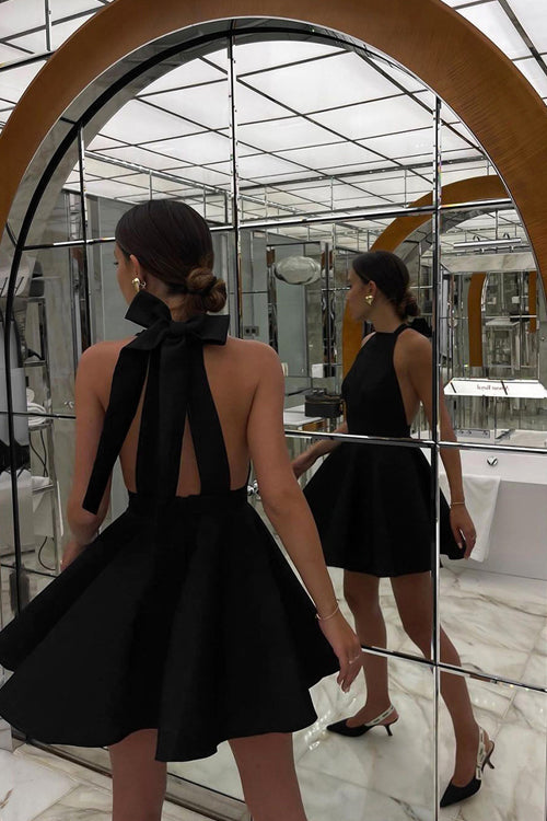 Romance That Wows Black Backless Mini Dress Beetsweeti Romance That Wows Black Backless Mini Dress Beetsweeti