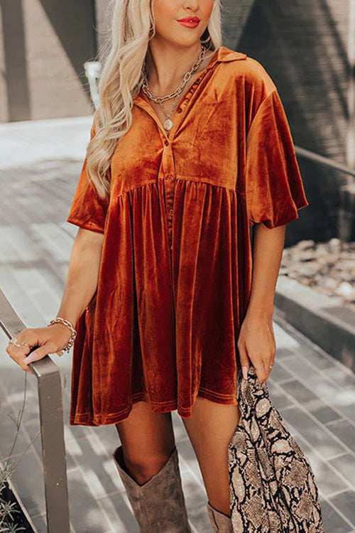 Boldly Me Velvet Short Sleeve A-Line Mini Dress Boldly Me Velvet Short Sleeve A-Line Mini Dress