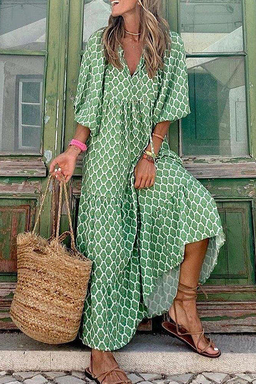 boheme maxi dress Completely In Love Boho Print Maxi Dress