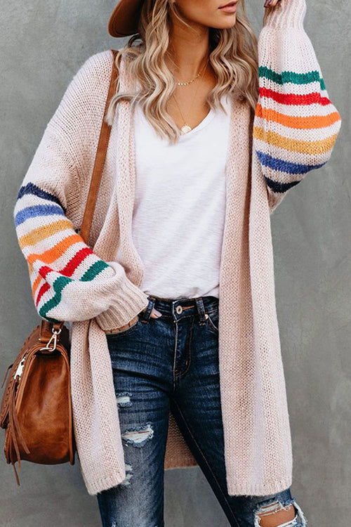 Going For Cozy Rainbow Striped Cardigan - 3 Colors
