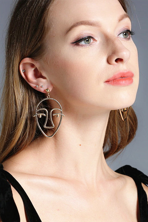 Metallic Face Earrings