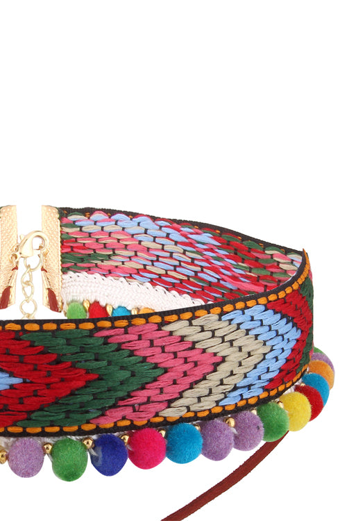 Knit Ethnic Colorful Choker