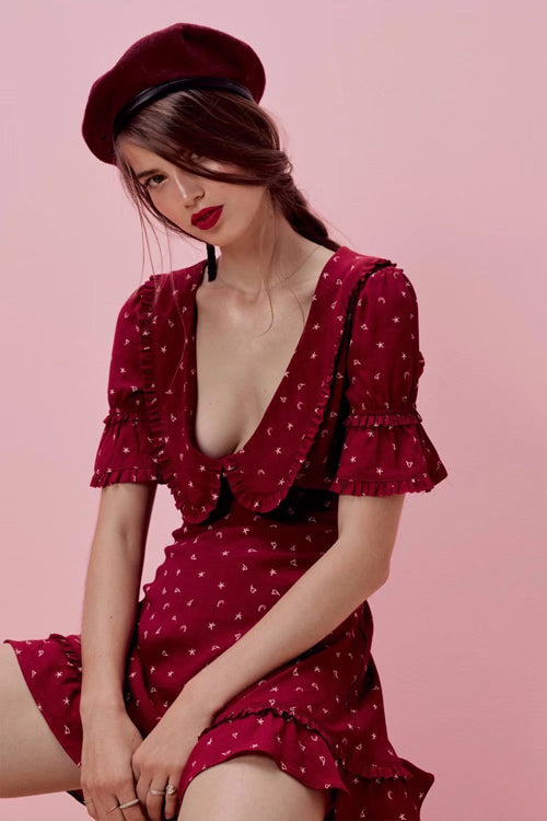 red heart mini dress Crimson Heart Mini Dress, M / Red