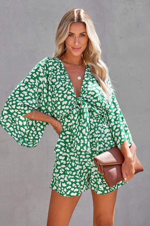 In The Moment Short Sleeve Printed Romper - 2 Colors