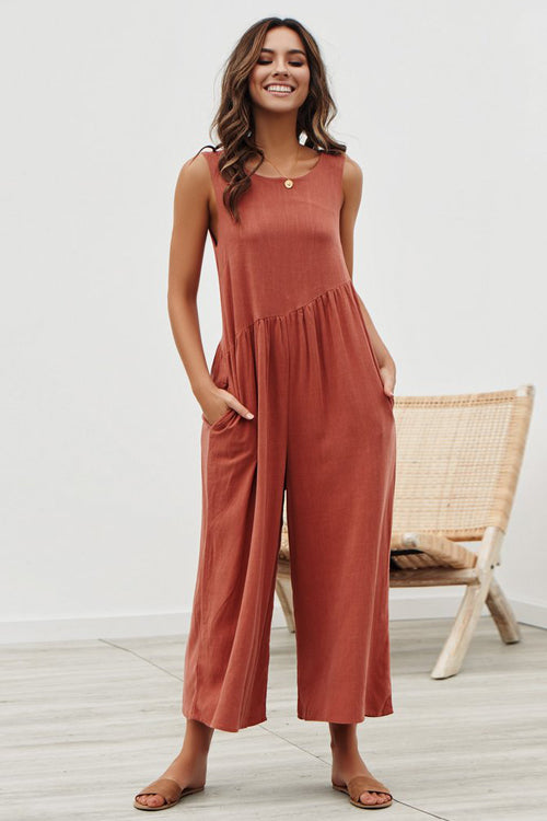Always Thriving V-back Casual Tank Jumpsuit - 6 Colors