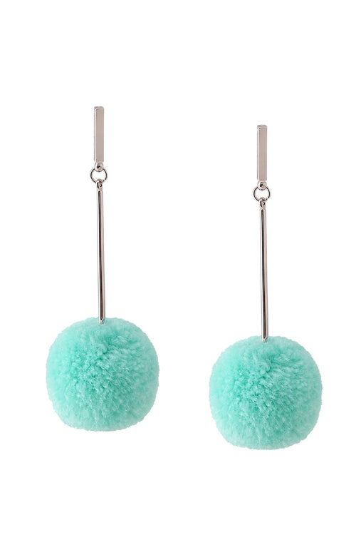 Fluffy Ball Hanging Earrings