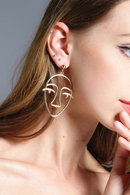 Metallic Face Earrings