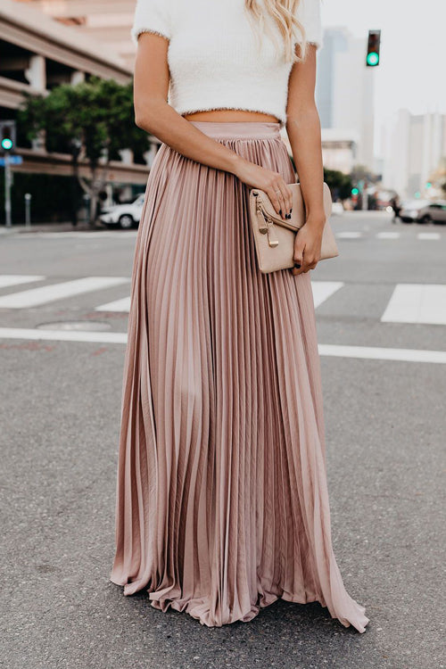 Pleated maxi skirt on sale Clearance