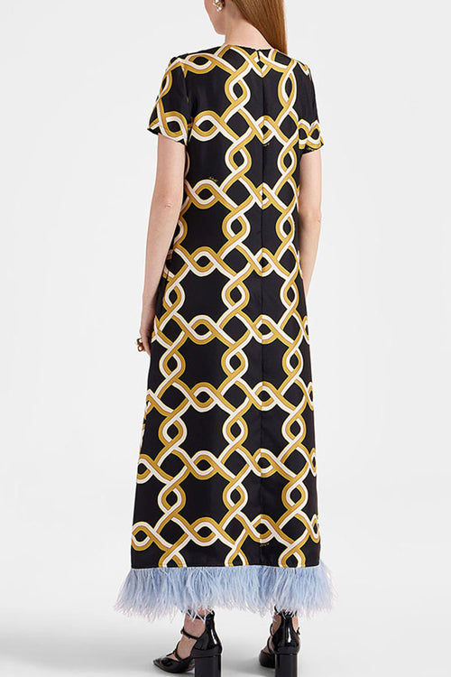 Kelina Black Multi Floral Feather Maxi Dress - 5 Colors