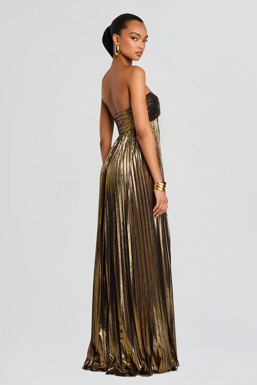 Glorious Shine Metallic Pleated Maxi Dress - 5 Colors