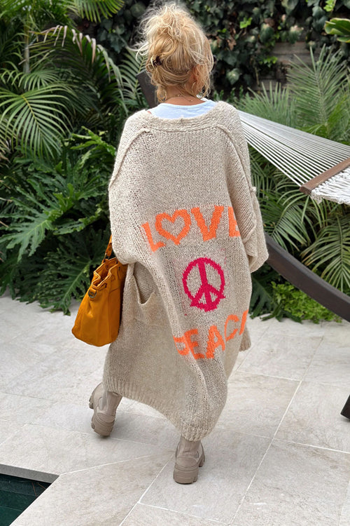 Love And Peace Knit Cardigan - 5 Colors