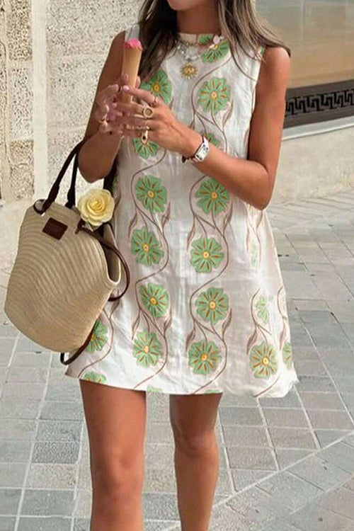 Chic Ease Print Sleeveless Mini Dress - 3 Colors
