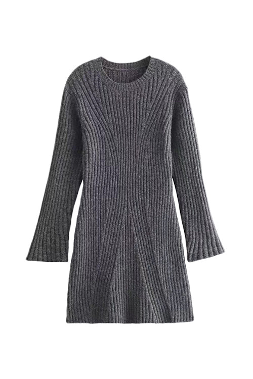 Soft Serenity Long Sleeve Knit Mini Dress - 3 Colors