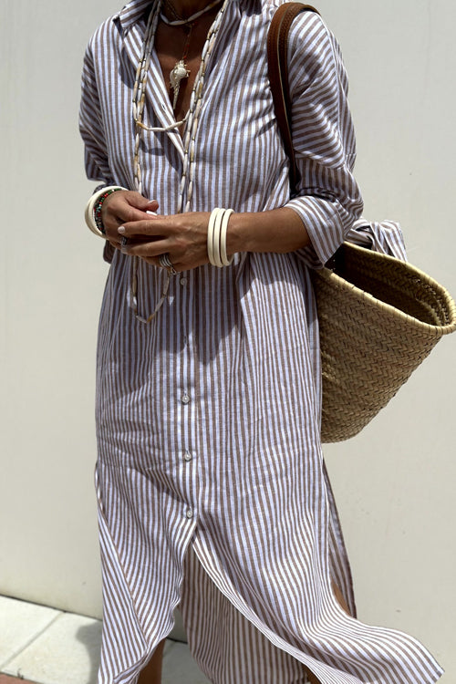 Sweet At Heart Striped Print Midi Dress - 5 Colors