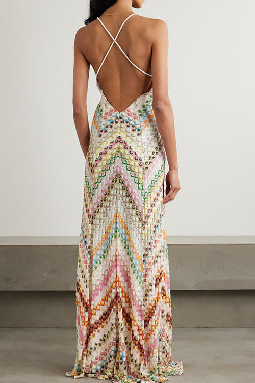 Favorite Icon Print Open Back Maxi Dress - 2 Colors