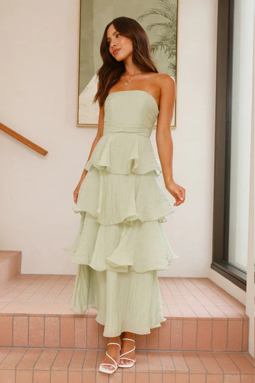 Delicate Destiny Layered Strapless Maxi Dress - 5 Colors