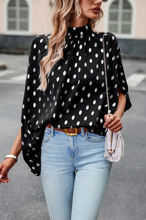 Making Promises Dotted Short Sleeve Cape Top - 5 Colors