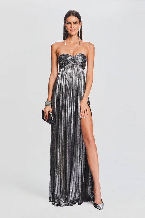 Glorious Shine Metallic Pleated Maxi Dress - 5 Colors