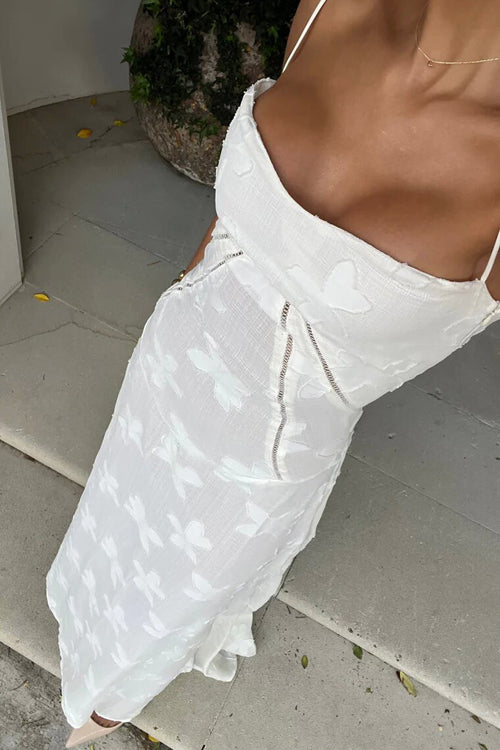 Gift Of Love Floral Tie-Back Maxi Dress - Ivory