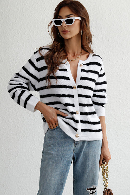 Fall For You Striped Knit Cardigan - 6 Colors