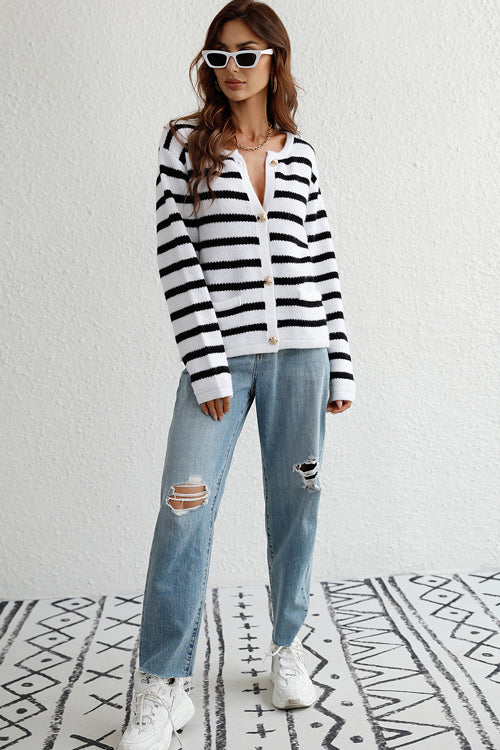 Fall For You Striped Knit Cardigan - 6 Colors