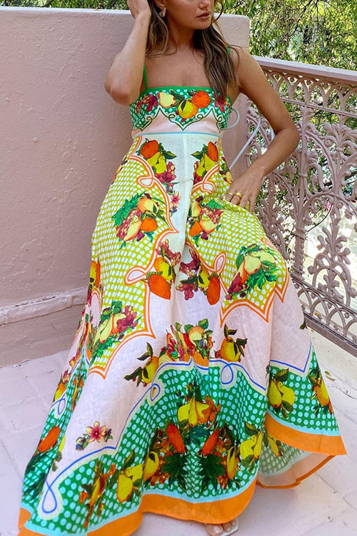 Share Your Happiness Print Maxi Dress - Passion Fruit