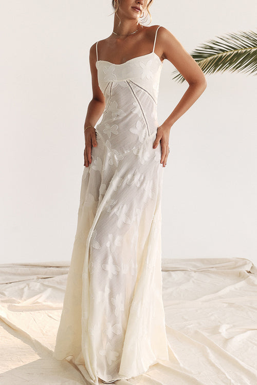 Gift Of Love Floral Tie-Back Maxi Dress - Ivory