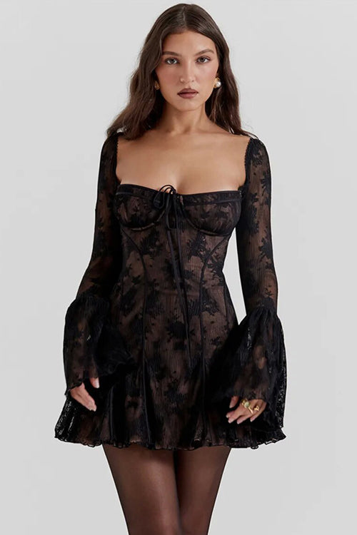 Days of Beauty Lace Long Sleeve Mini Dress - 3 Colors