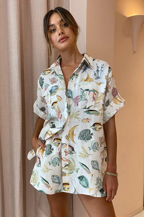 Mood Setter Print Short Sleeve Suit