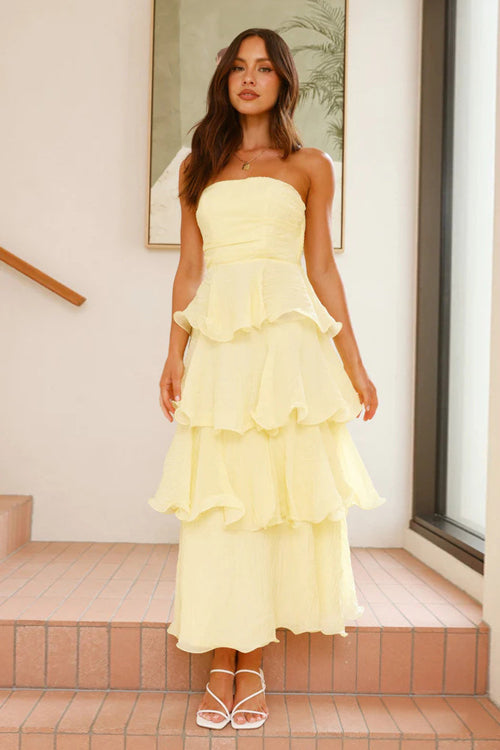 Delicate Destiny Layered Strapless Maxi Dress - 5 Colors