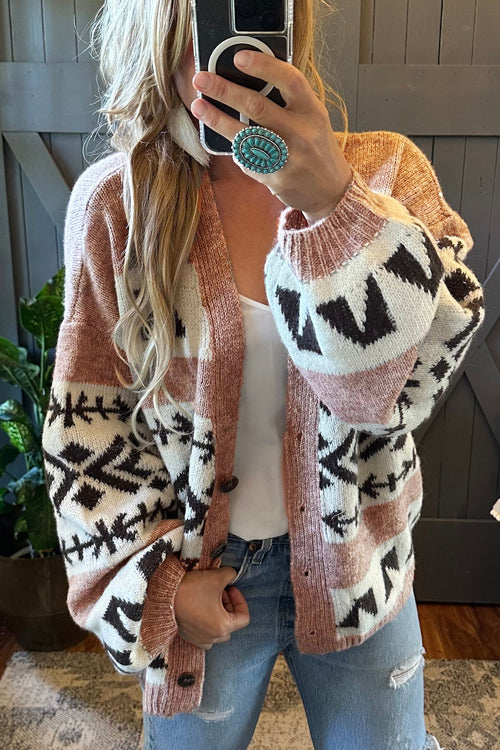 Country Drive Pink Knit Cardigan