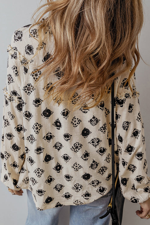 You Know Best Print Long Sleeve Top