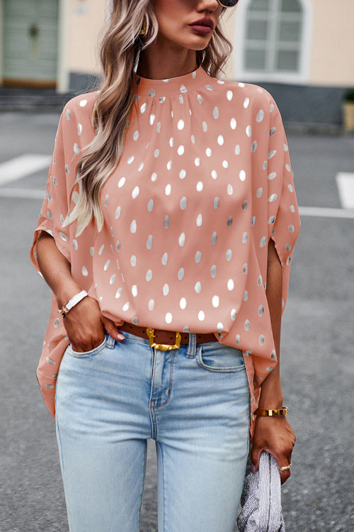 Making Promises Dotted Short Sleeve Cape Top - 5 Colors