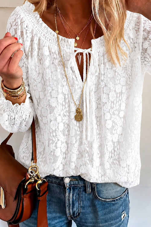 Lottie Ivory Floral Lace Long Sleeve Top - 5 Colors