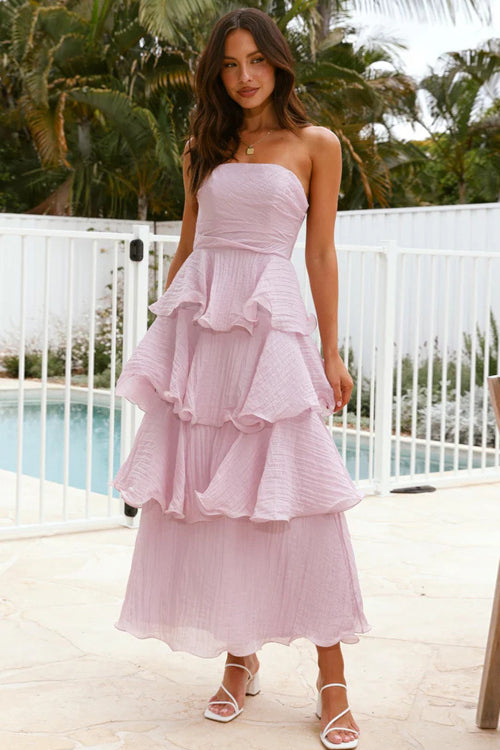 Delicate Destiny Layered Strapless Maxi Dress - 5 Colors