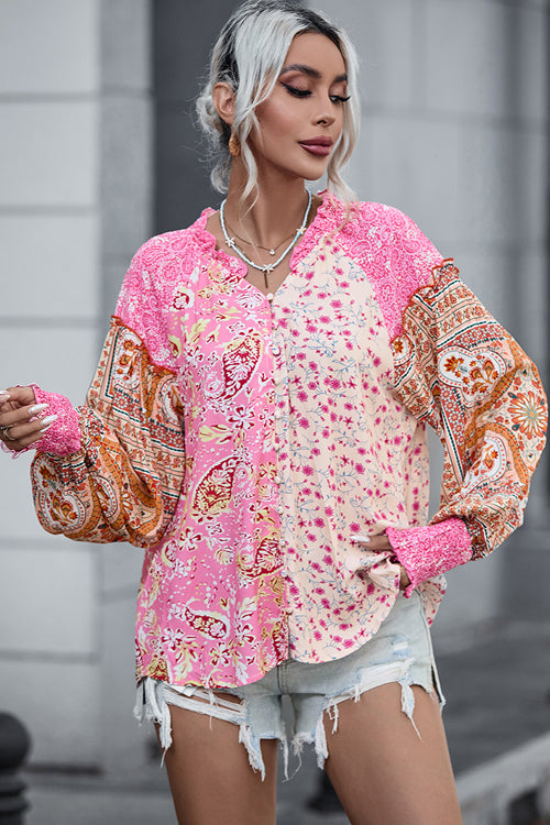 Feeling The Best Floral Print Long Sleeve Top