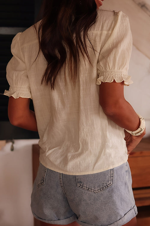 Sweet Fave Embroidered Short Sleeve Top