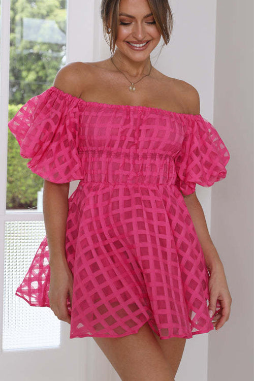 Loveliest Looks Off Shoulder Ruffled Mini Dress - 7 Colors