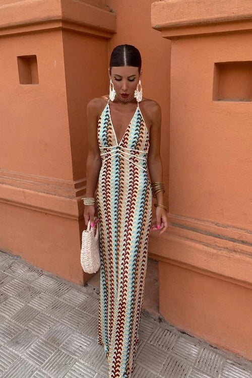 Celeste Backless Knit Maxi Dress