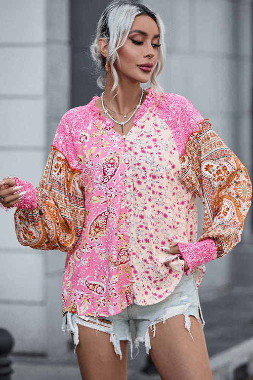Autumn Blooms Floral Print Long Sleeve Top