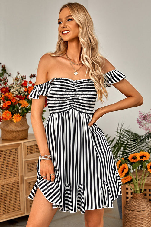 Loveliest Look Striped Off Shoulder Mini Dress - 3 Colors