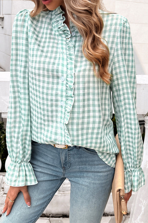 Charming Sense Gingham Button-Up Top - 4 Colors