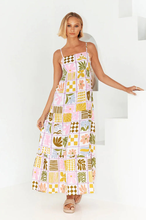 Living Is Easy Sleeveless Printed Maxi Dress - 4 Colors