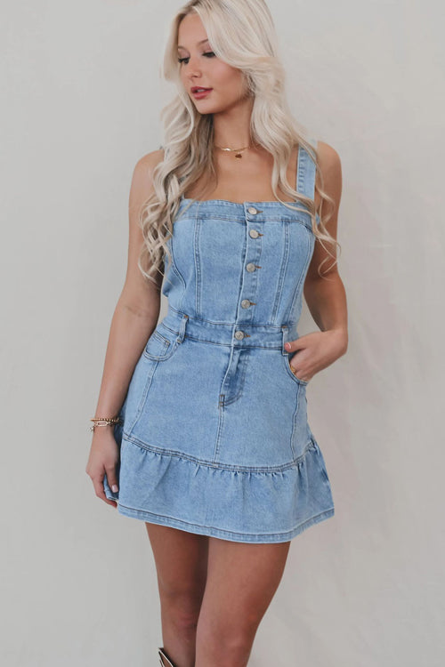 Trending Vibe Pocket Denim Mini Dress