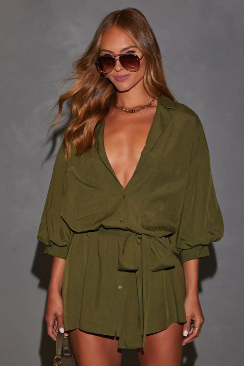 Cute and Sweet Short Sleeve Shirt Mini Dress - 4 Colors