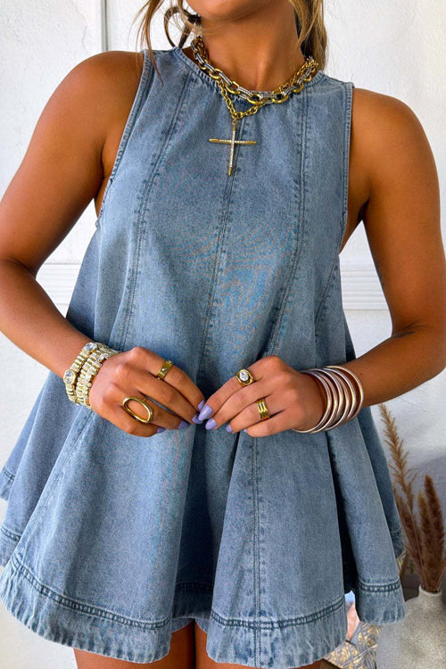 Irresistible Days Medium Wash Denim Sleeveless Set - 5 Colors