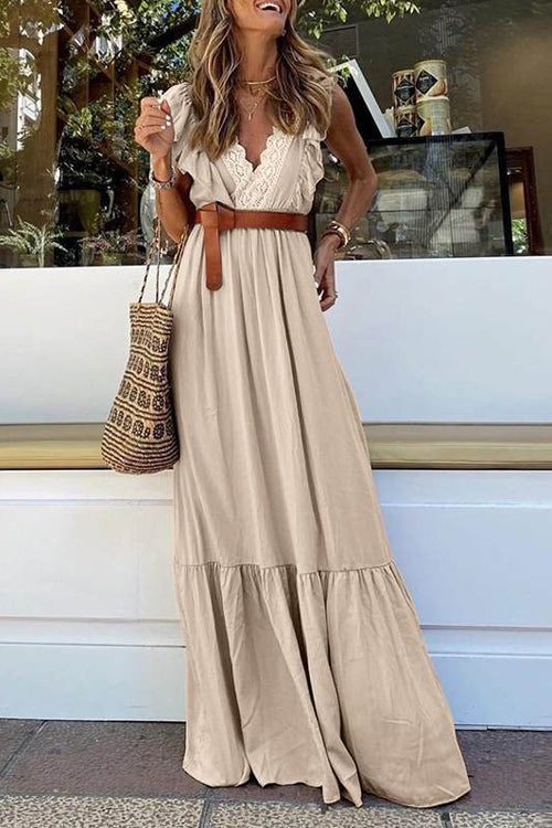 Worth Your While Lace Ruffled Maxi Dress - 3 Colors