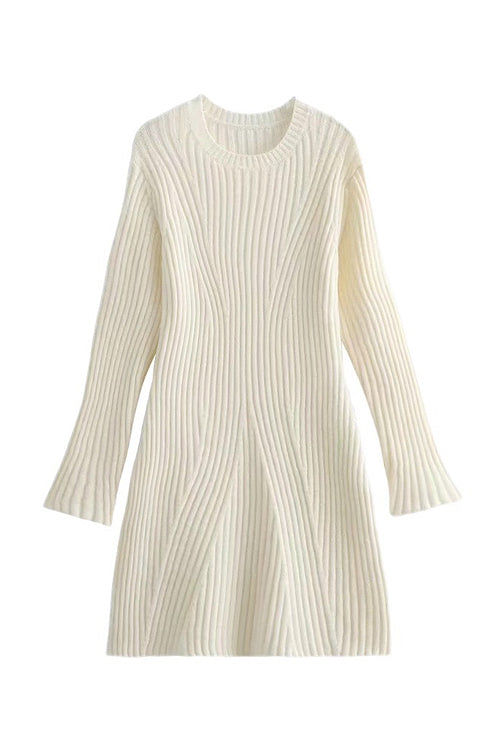 Soft Serenity Long Sleeve Knit Mini Dress - 3 Colors