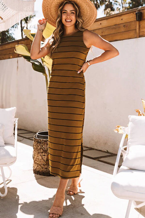 Effortless Style Striped Tank Maxi Dress
