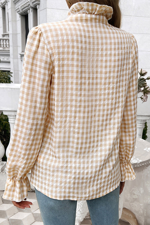 Charming Sense Gingham Button-Up Top - 4 Colors